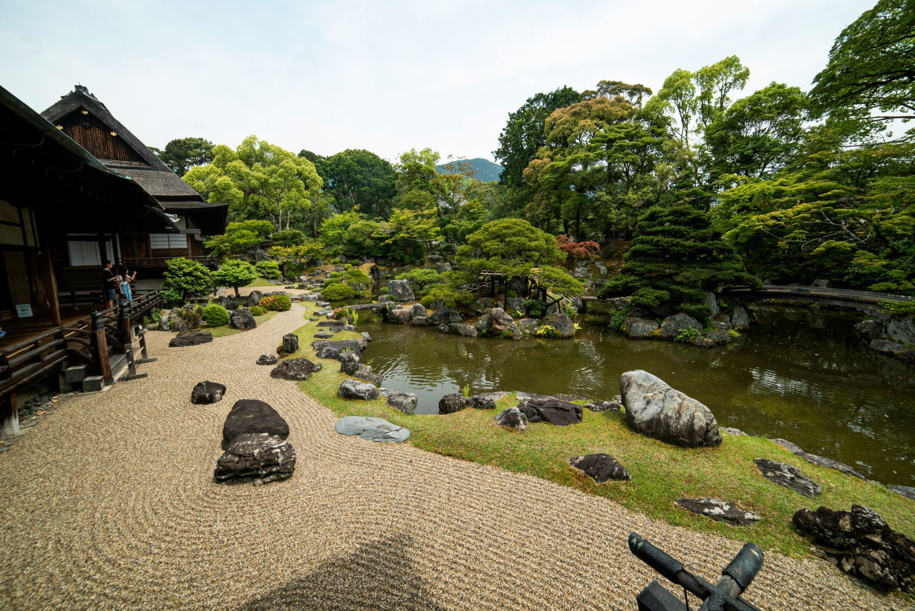 Japanese Zen garden with rockery and water feature